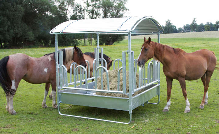 KERBL Viereckraufe mit Palisadenfressgitter